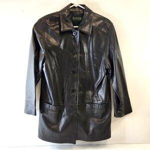 Danier Black Leather Jacket Blazer Style Womens size 8-10 / Small
